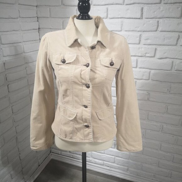 For Joseph "Fortune" Ladies Size Small Beige Sherpa Lined Corduroy Jacket - Picture 1 of 11